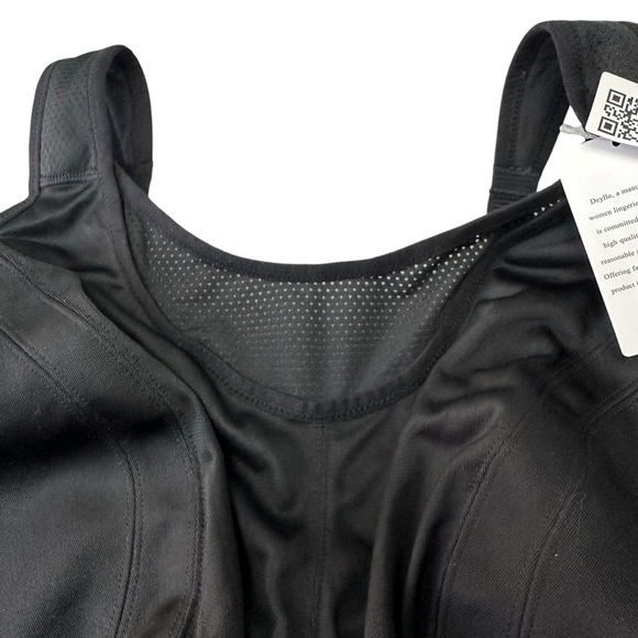Deyllo Black Sports Bra, Full Support, Style 40591, 42DD/E - Picture 3 of 9